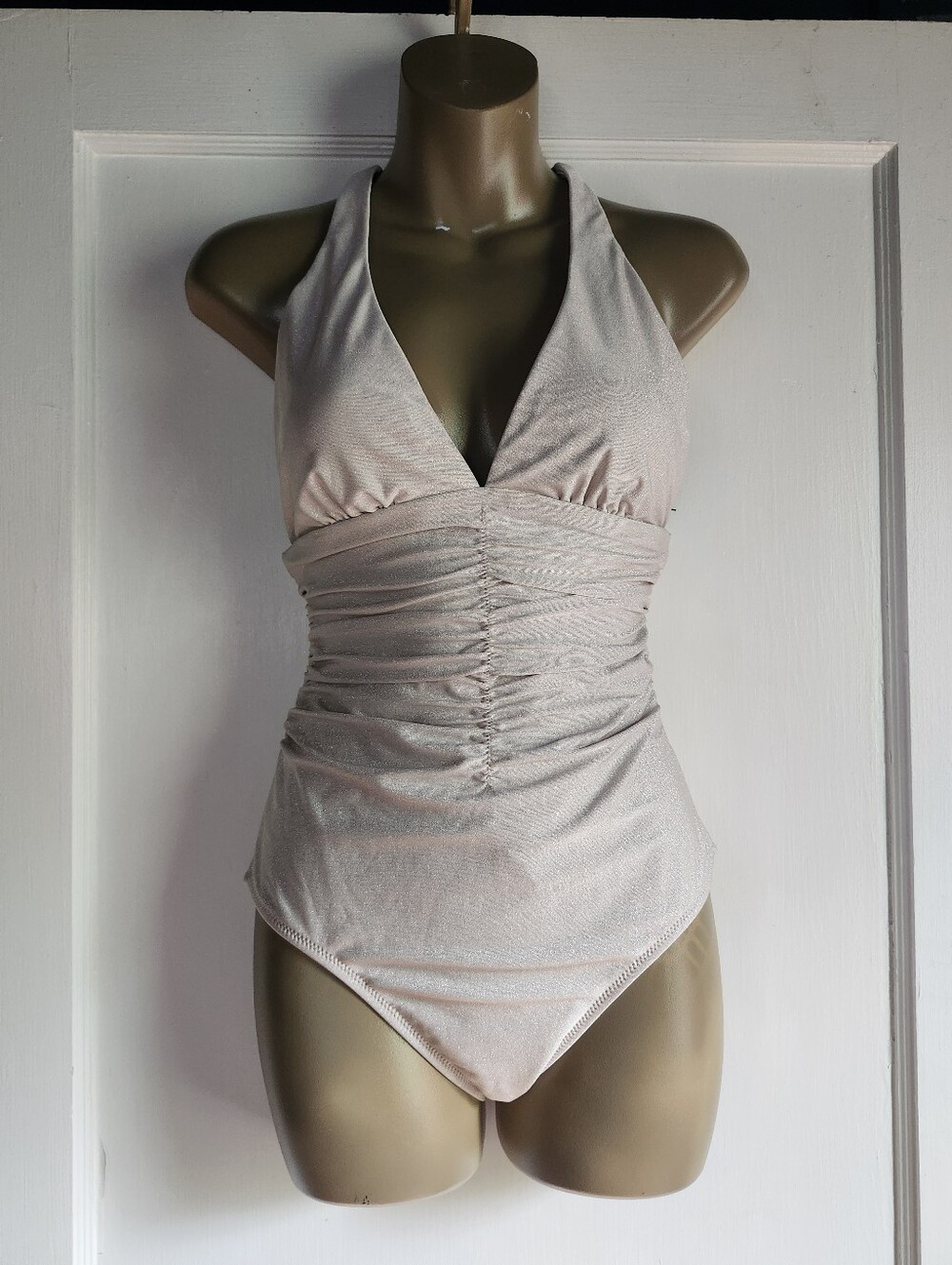 Shade And Shore NWT Shimmery Halter One-Piece Swimsuit SMALL